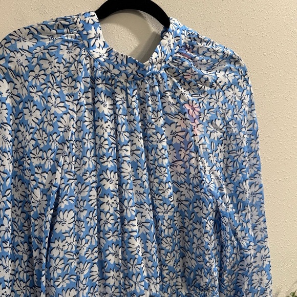 Lilly Pulitzer NWT 6 Blue Palm Beach Petal Ellielynn Long Sleeve Dress Preppy - Picture 8 of 10